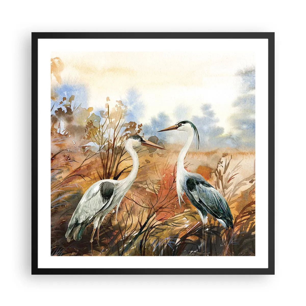Plakat i sort ramme - Hvor skal vi hen om efteråret? - 60x60 cm