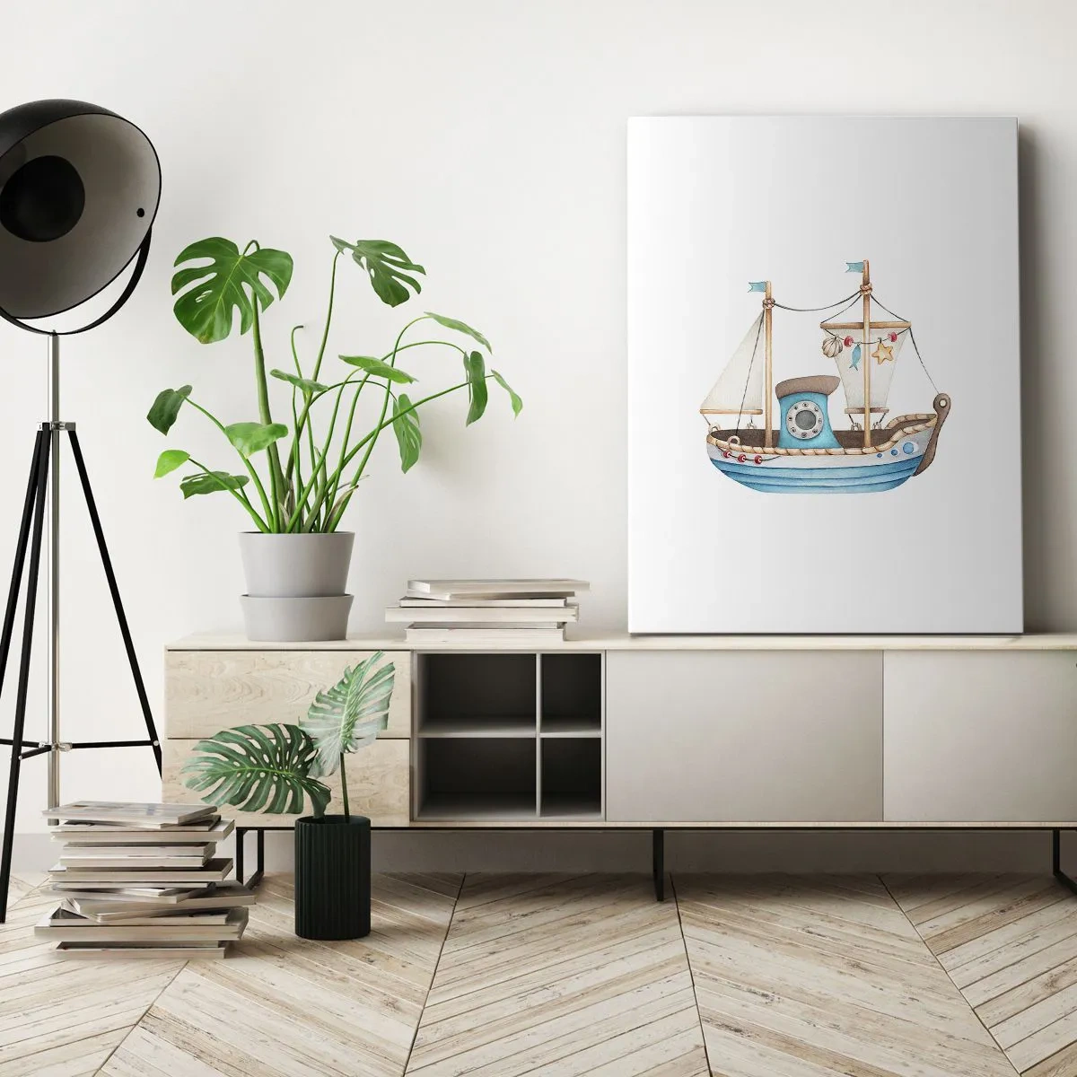 Lærredstryk - Billede på lærred - Ohøj, eventyr! - 45x80 cm