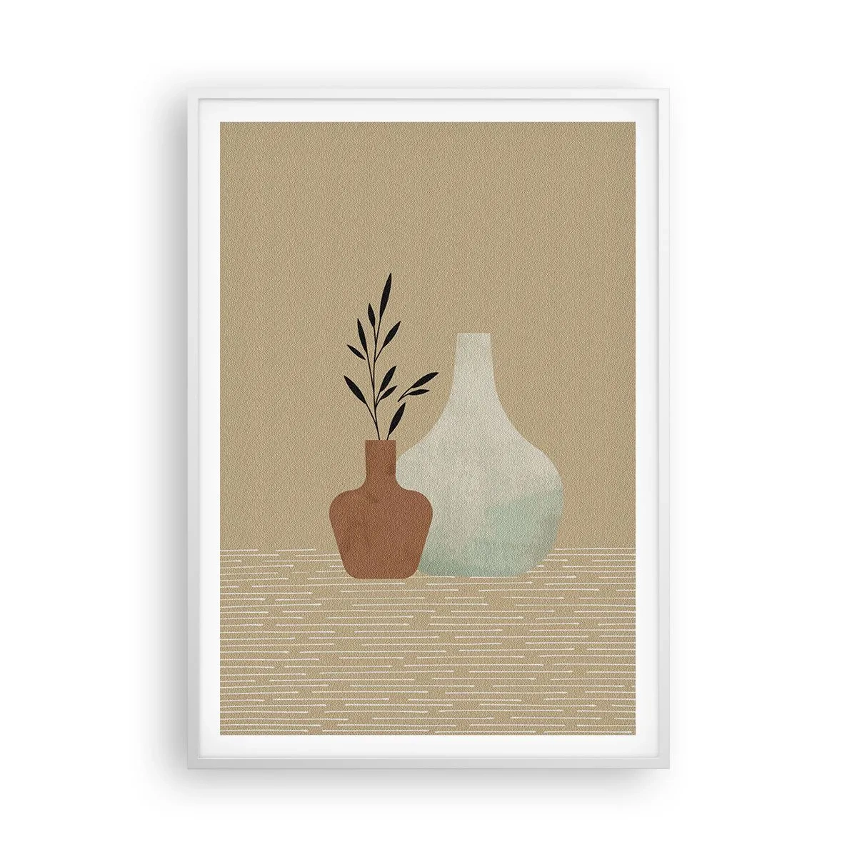 Plakat i hvid ramme - Vase og dens idé - 70x100 cm