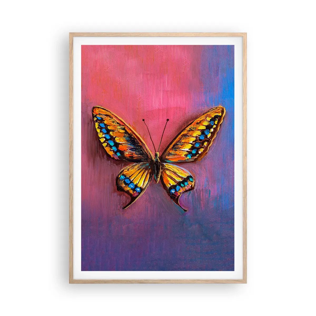Plakat i ramme af lyst egetræ - Naturens juvel - 70x100 cm