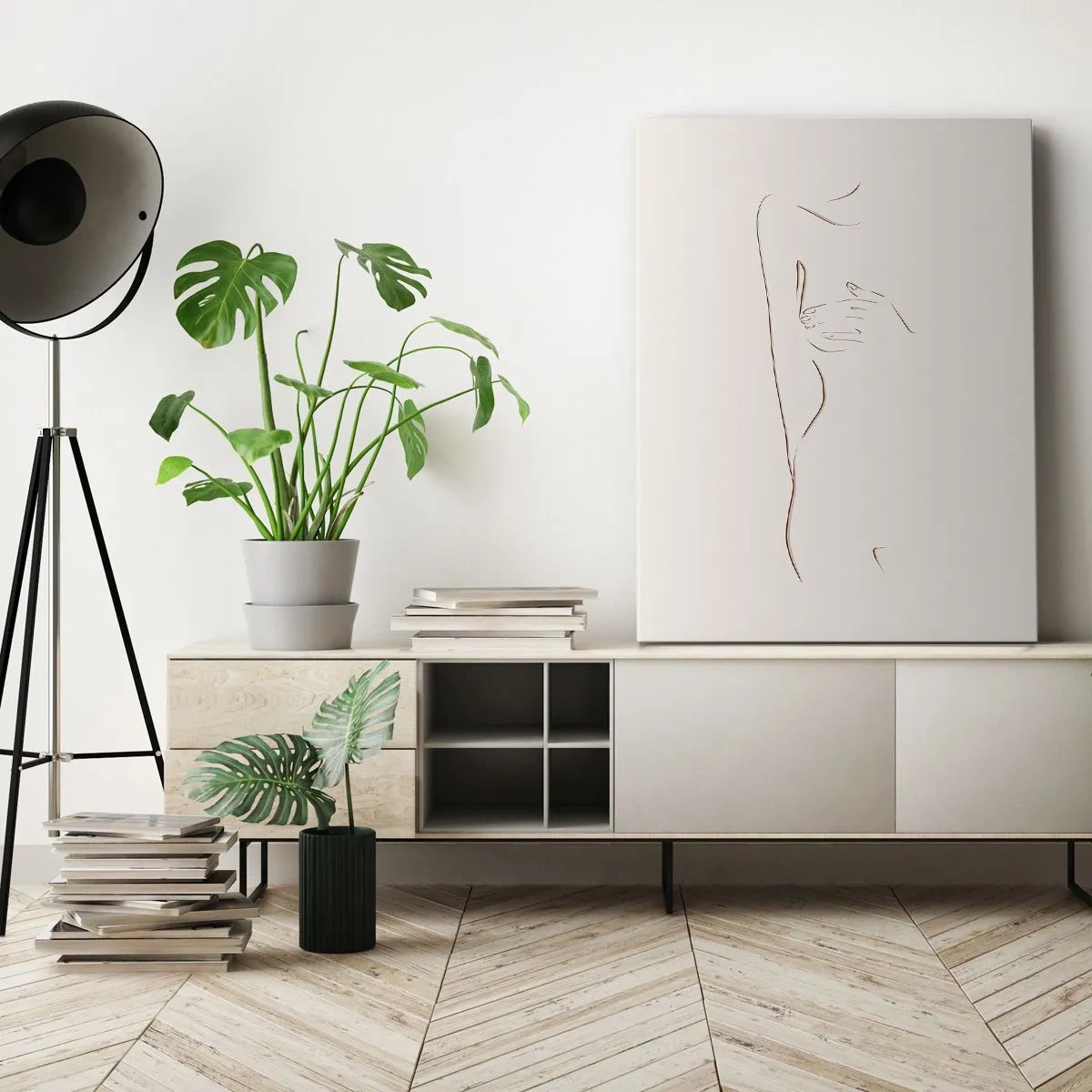 Lærredstryk - Billede på lærred - Begærets form - 45x80 cm