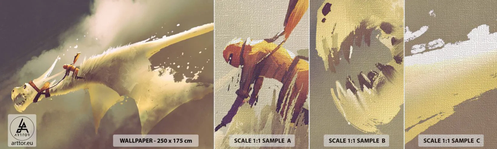 Prøve Fototapet Premium Canvas - Verden til undsætning - Abstraktion, Fantasi, Trække på - 100x30 cm