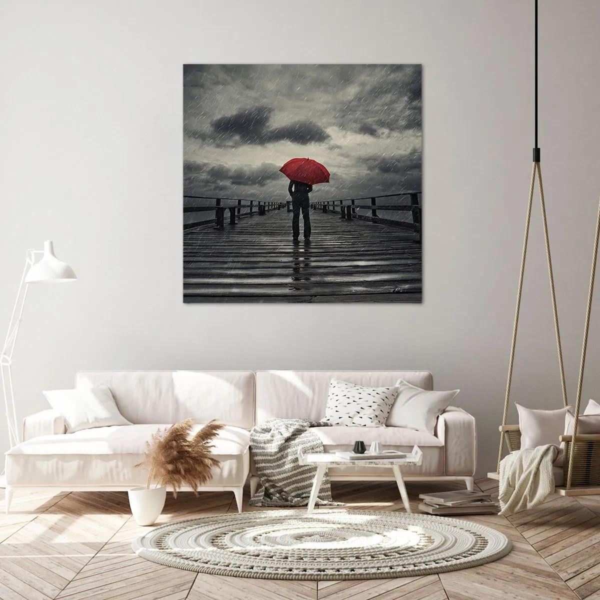 Lærredstryk - Billede på lærred - Det er ingenting, hvis det regner - 50x50 cm