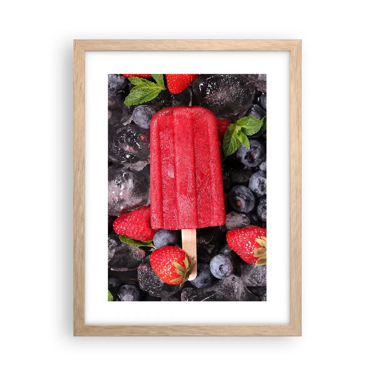 Plakat i ramme af lyst egetræ - En smag af varm sommer - 30x40 cm