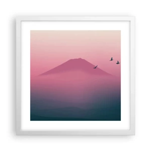 Plakat i hvid ramme - Vandrer over skyerne - 40x40 cm