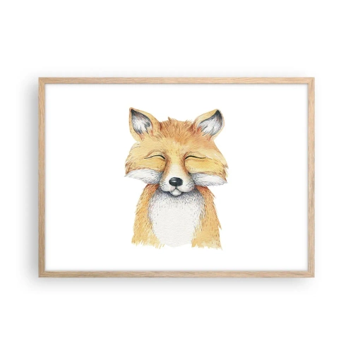 Plakat i ramme af lyst egetræ - Rævehumor - 70x50 cm