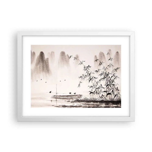 Plakat i hvid ramme - Stilhed i rismarkerne - 40x30 cm