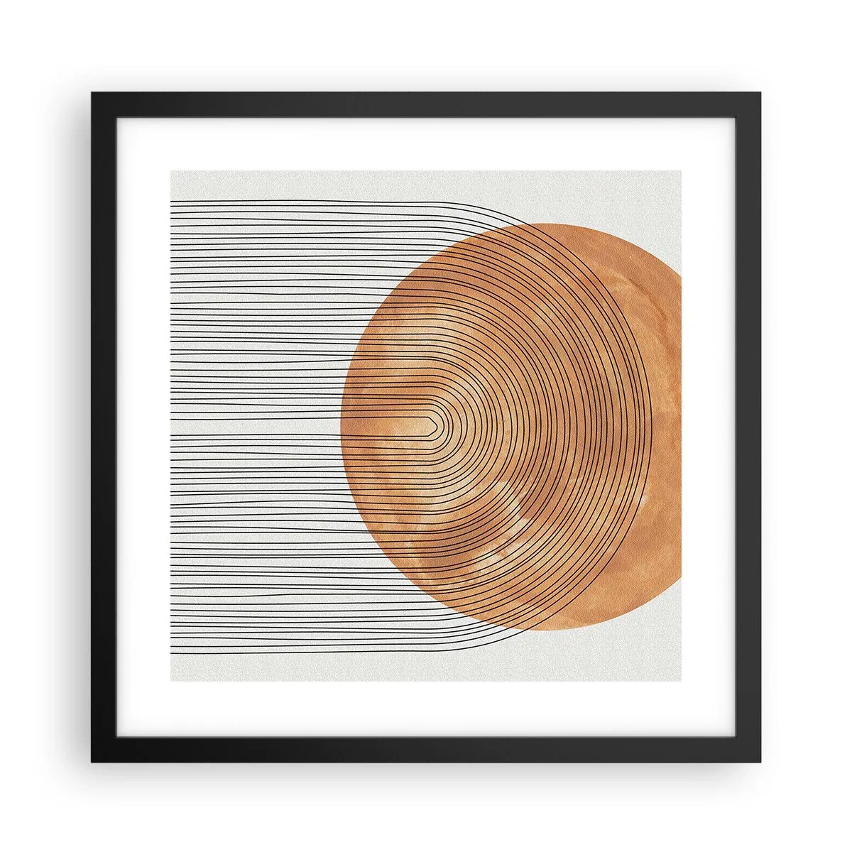 Plakat i sort ramme - En solrig komposition - 40x40 cm