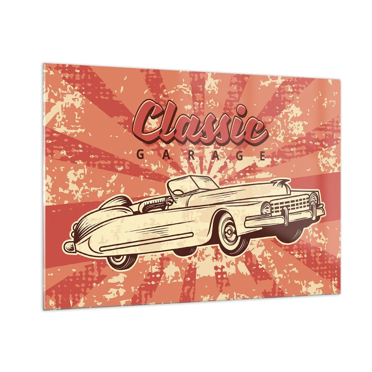 Billede på glas - Og i radioen Elvis - 100x70 cm