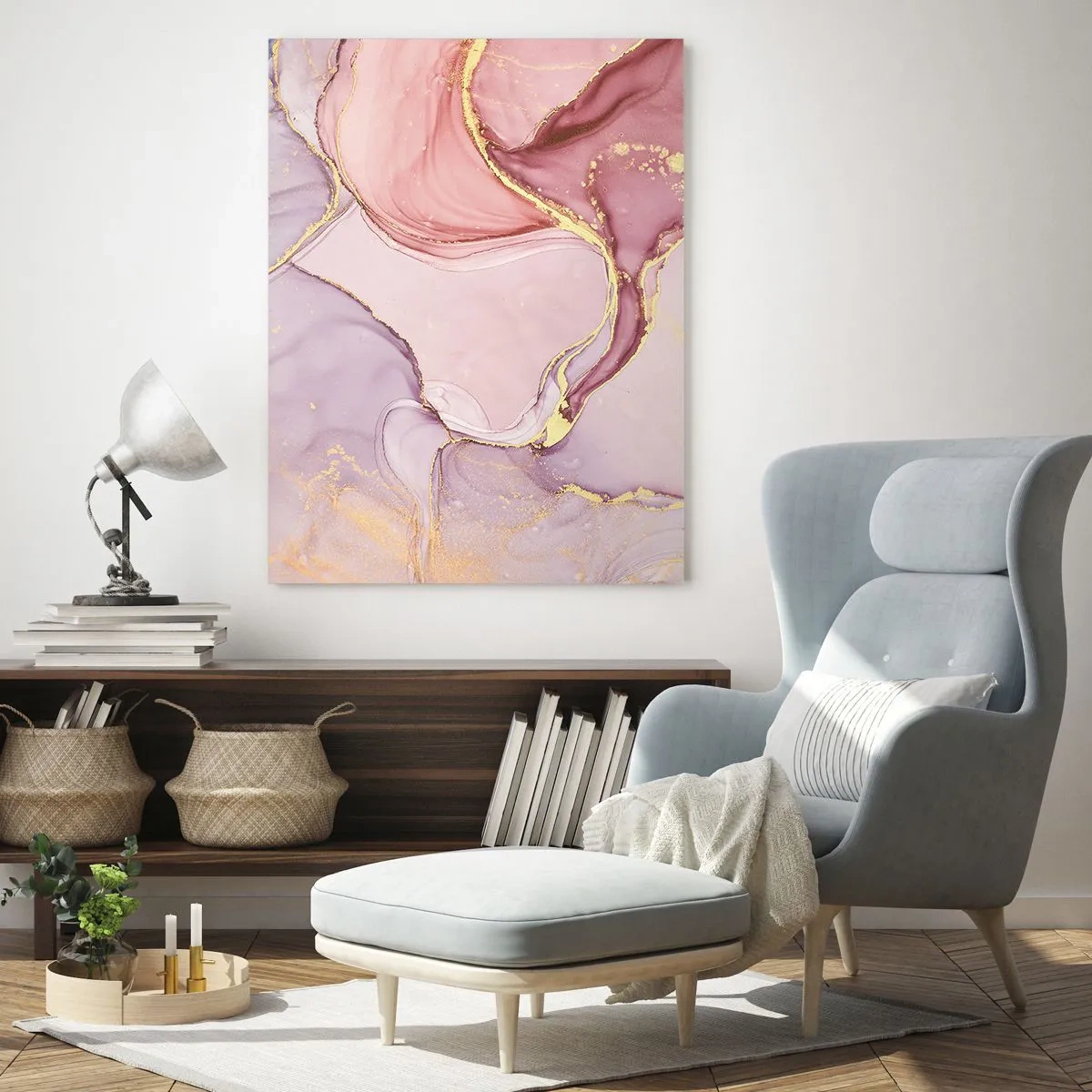Billede på glas - Et kærtegn af farver - 50x70 cm