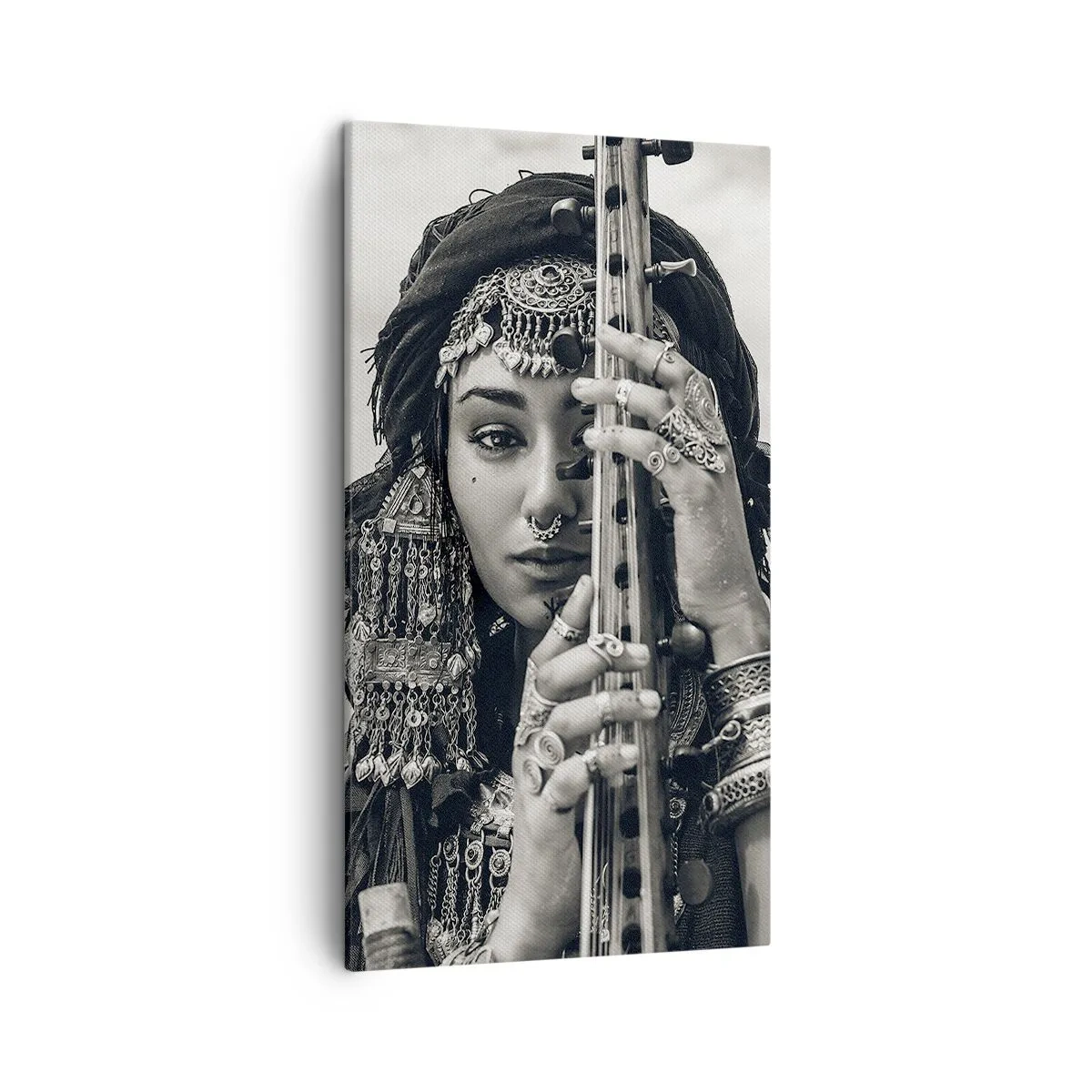 Lærredstryk - Billede på lærred - Selve den orientalske musik - 45x80 cm