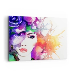 Lærredstryk - Billede på lærred - Med hovedet i skyerne - 100x70 cm