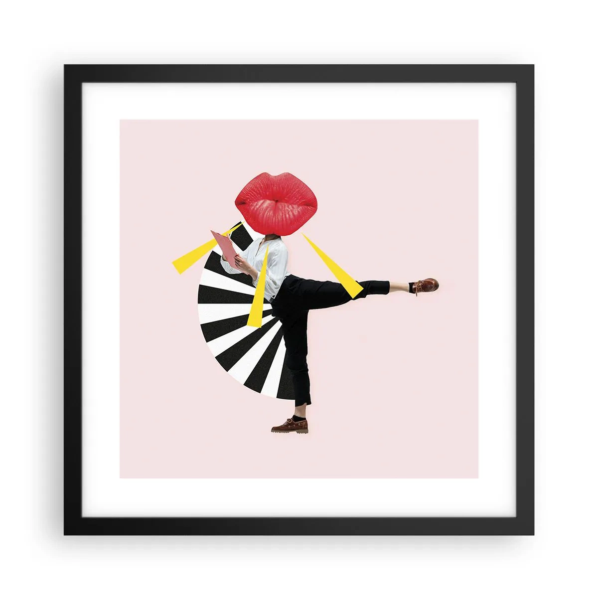 Plakat i sort ramme - Surrealistisk popkunst - 40x40 cm