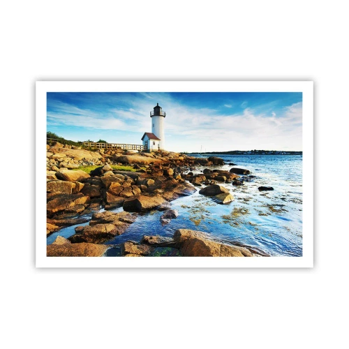 Plakat - Vend tilbage med glæde, jeg ser frem til - 91x61 cm