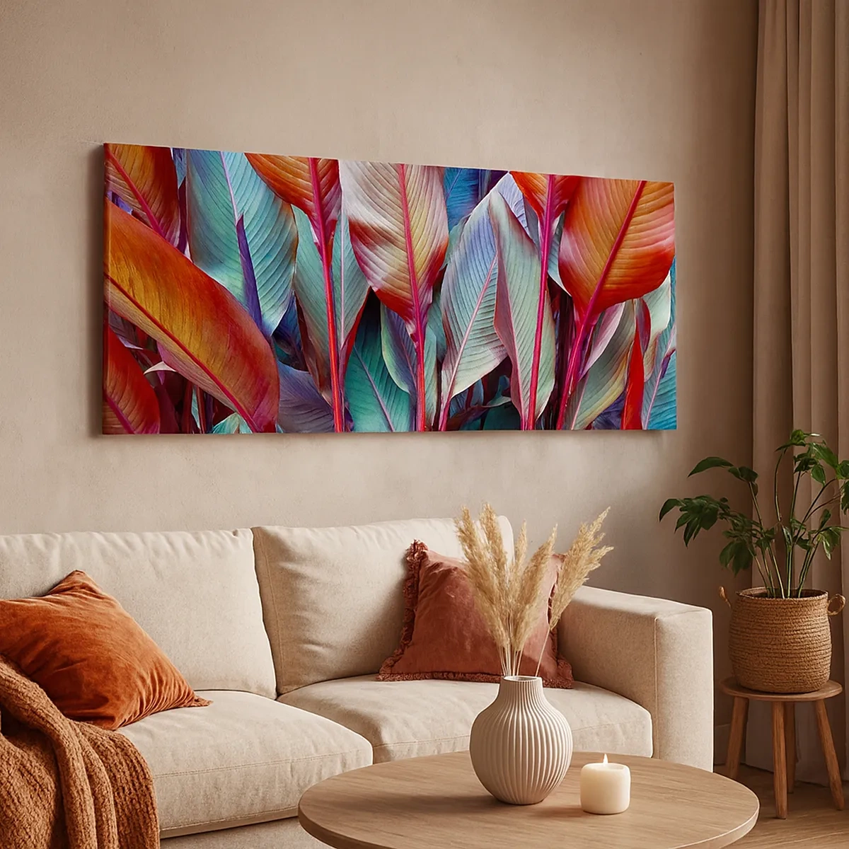 Lærredstryk - Billede på lærred - Farverigt krat - 30x30 cm