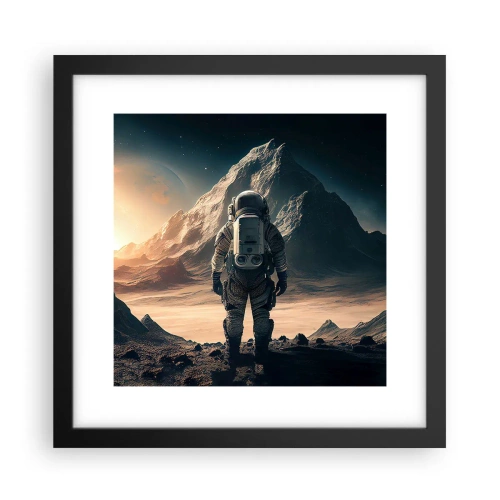 Plakat i sort ramme - En ny udfordring - 30x30 cm