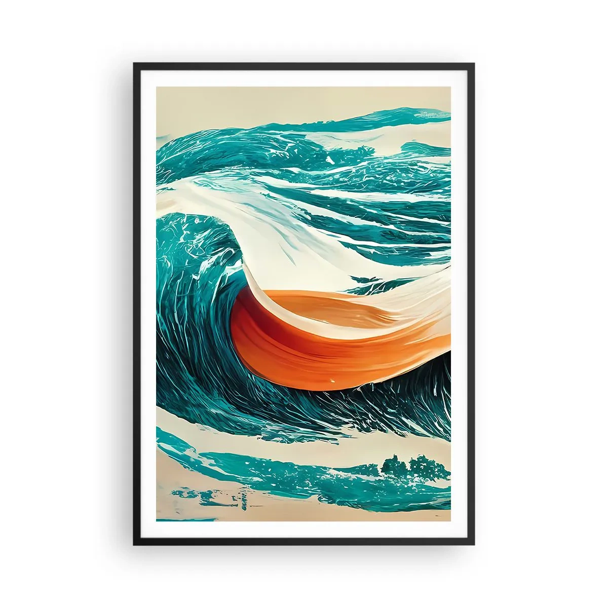 Plakat i sort ramme - Surferens drøm - 70x100 cm