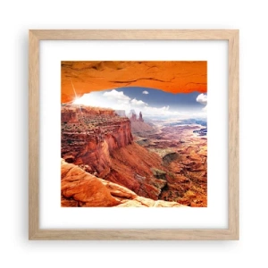 Plakat i ramme af lyst egetræ - Udskåret af naturen selv - 30x30 cm