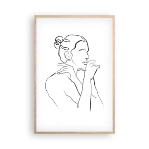 Plakat i ramme af lyst egetræ - Nøgen: et sensuelt mysterium - 61x91 cm