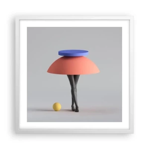 Plakat i hvid ramme - Surrealistisk komposition - 50x50 cm