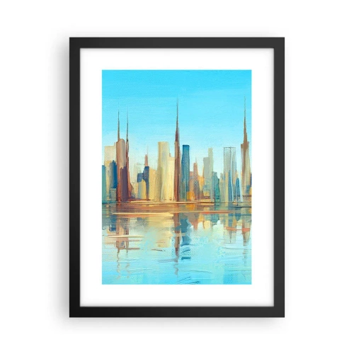 Plakat i sort ramme - Solrig metropol - 30x40 cm