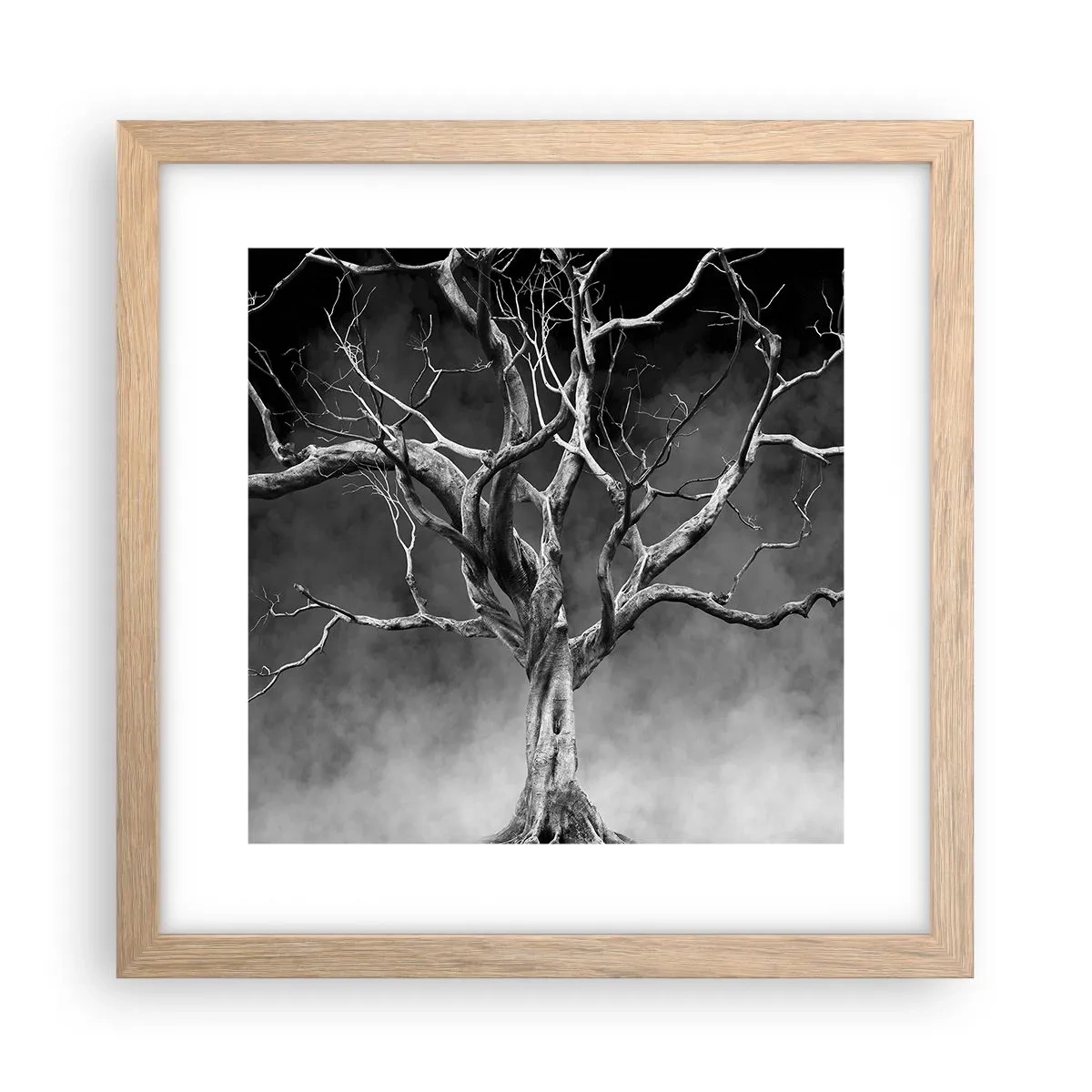 Plakat i ramme af lyst egetræ - Primær og hellig - 30x30 cm