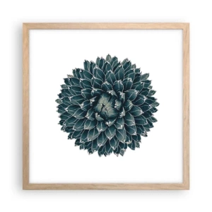 Plakat i ramme af lyst egetræ - Ørkenstjerne - 40x40 cm