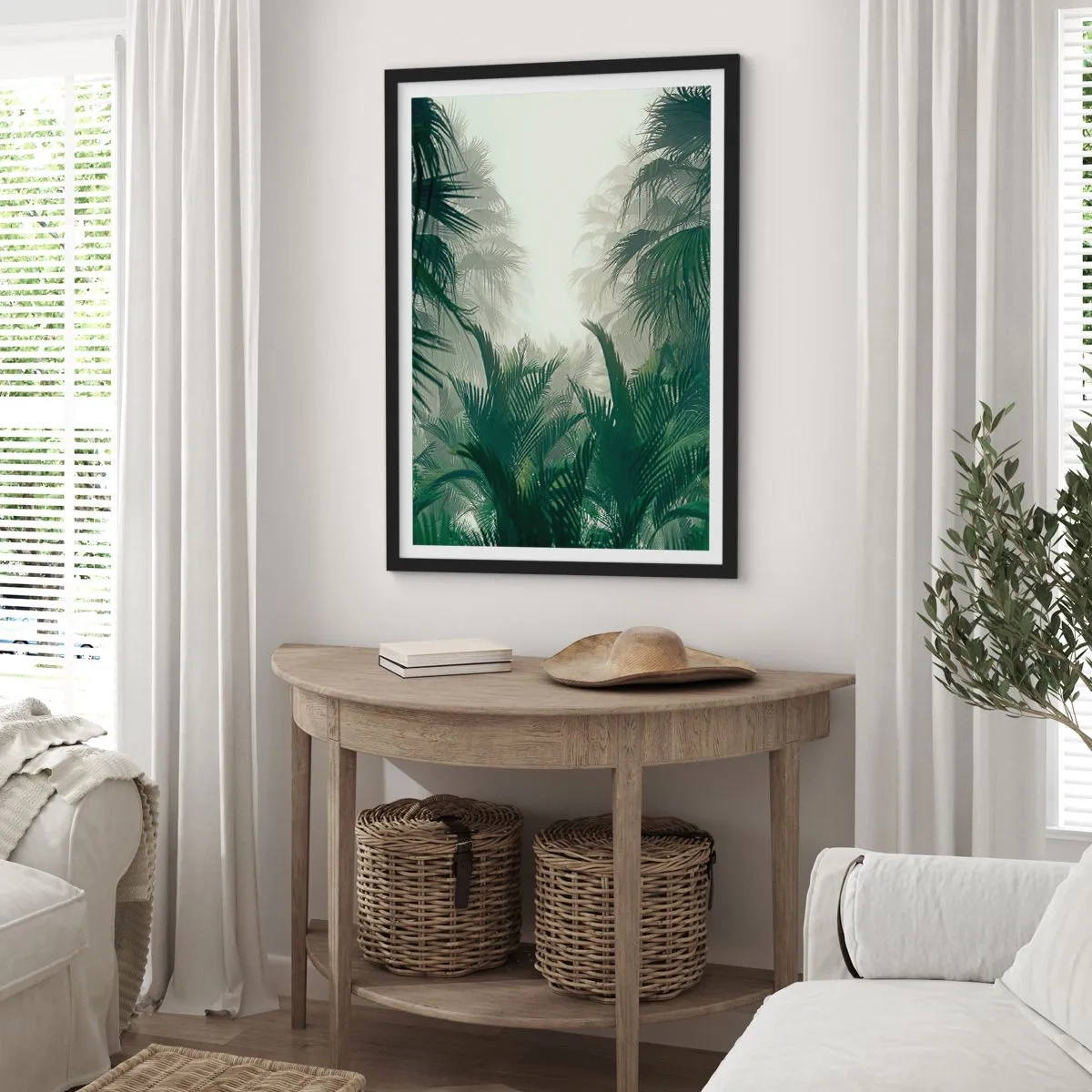 Plakat i sort ramme - Tropisk mysterium - 30x40 cm