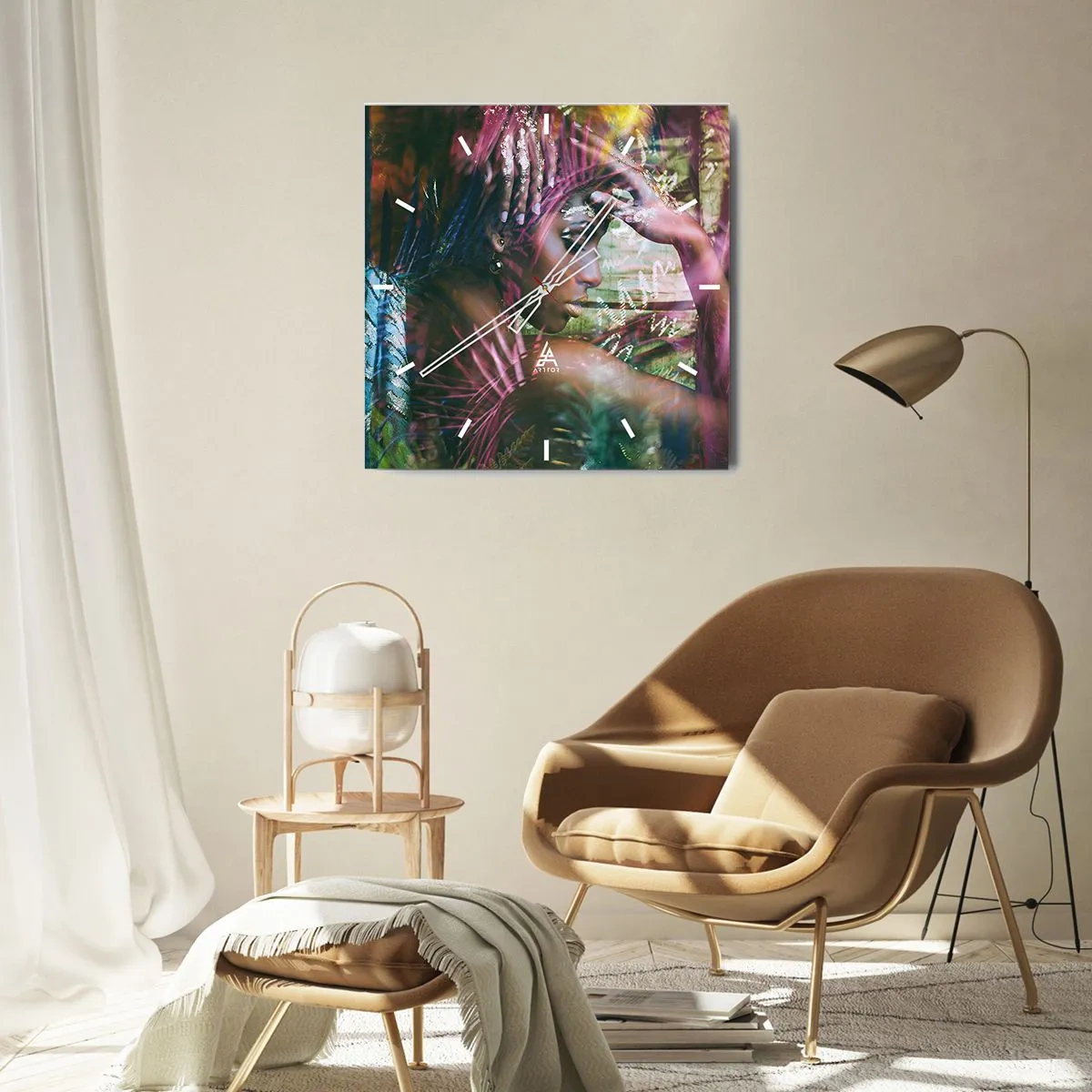 Vægur, Uret - Moder Natur i junglen - 30x30 cm