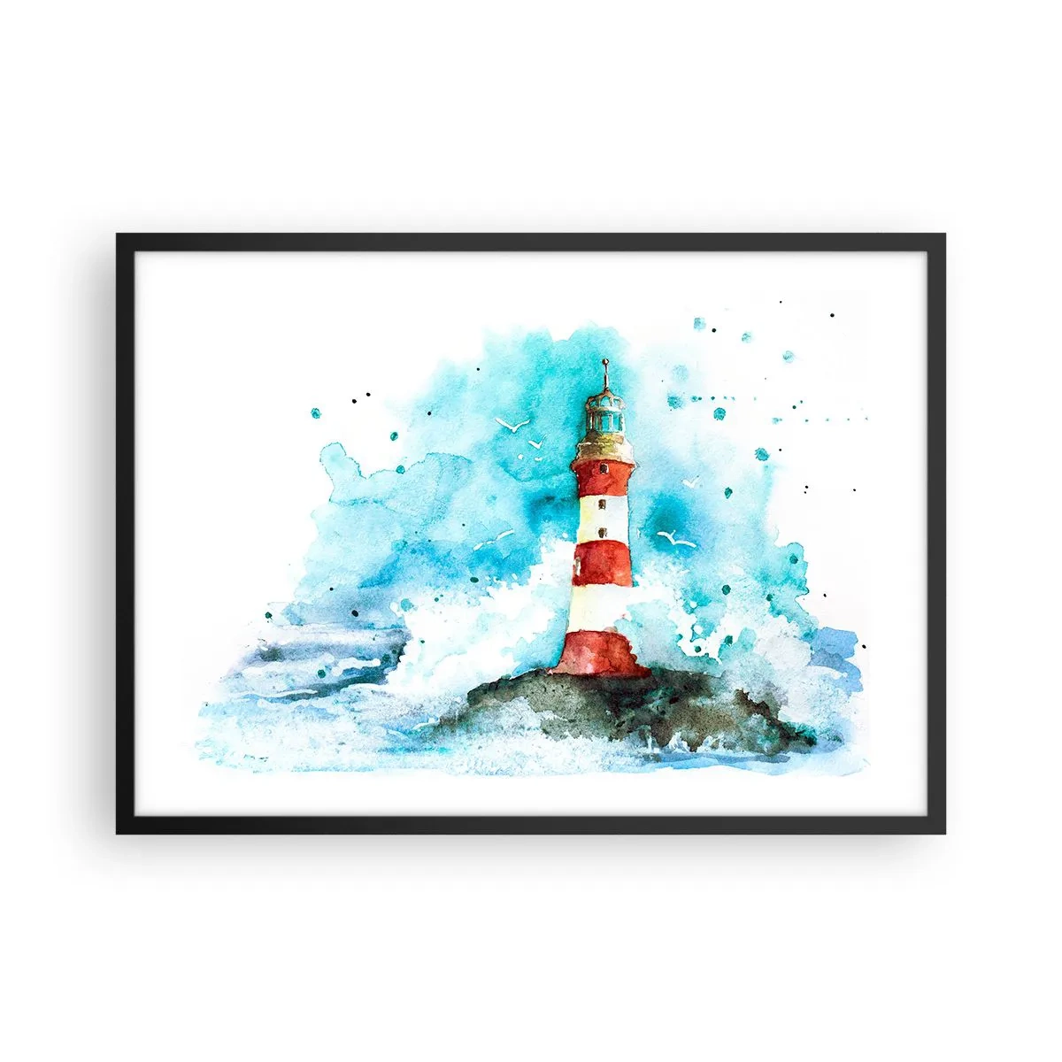 Plakat i sort ramme - Elementernes enhed - 70x50 cm