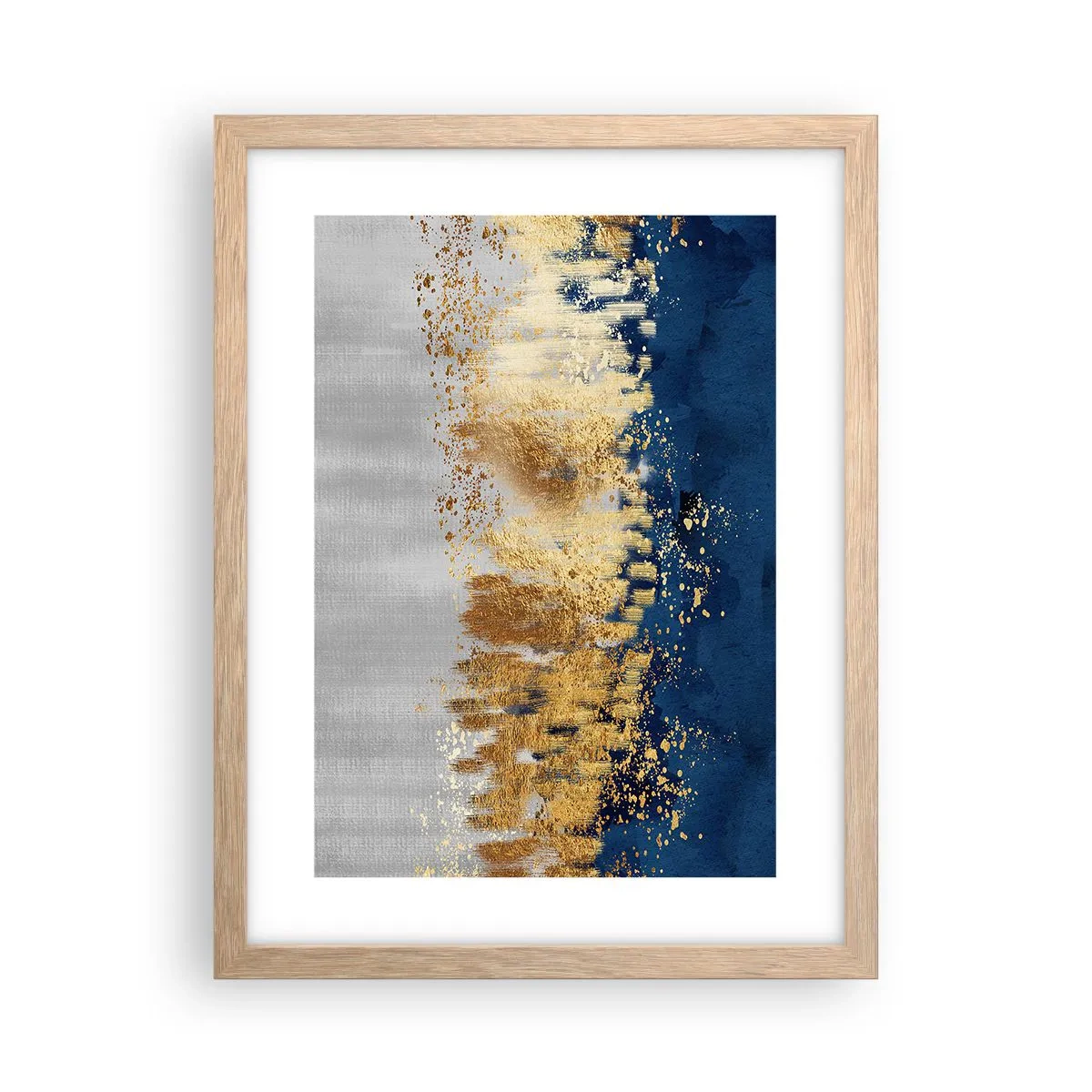 Plakat i ramme af lyst egetræ - Moderne komposition med gnist - 30x40 cm