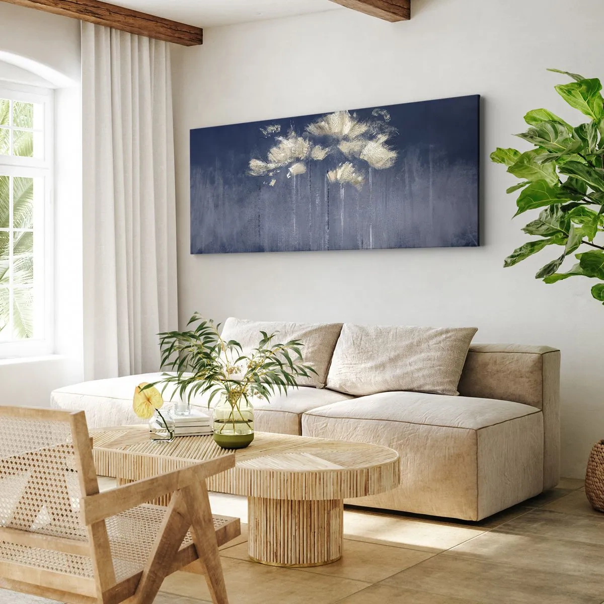 Lærredstryk - Billede på lærred - Som kronblade i vinden - 100x40 cm