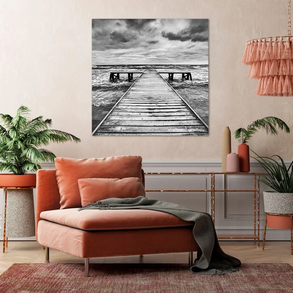 Lærredstryk - Billede på lærred - Jeg venter på, at vinden blæser væk... - 30x30 cm