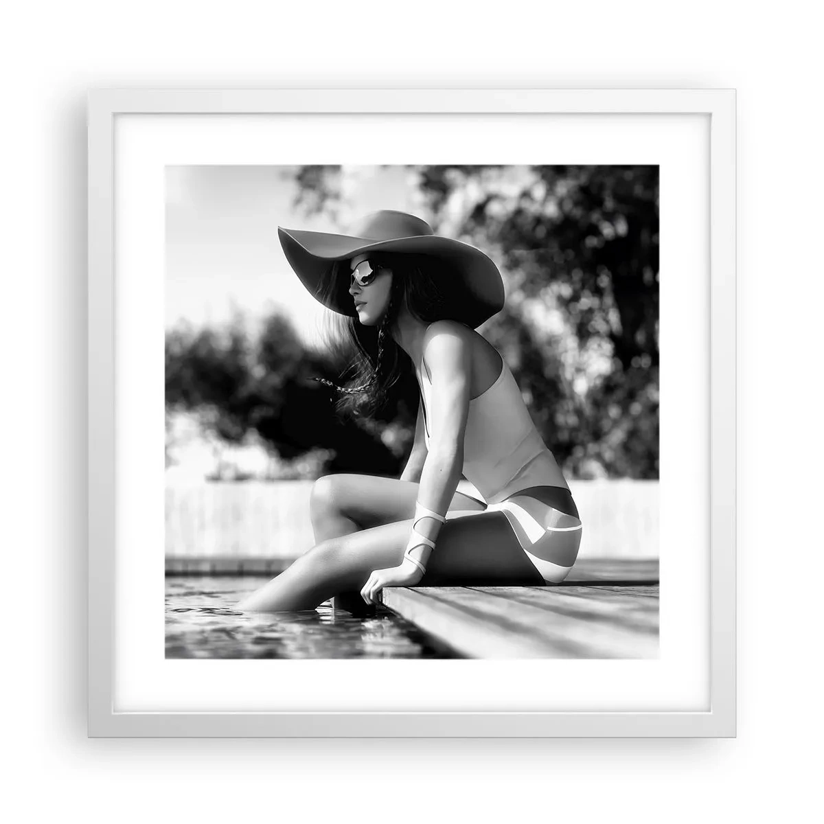 Plakat i hvid ramme - Sommerdrøm - 40x40 cm