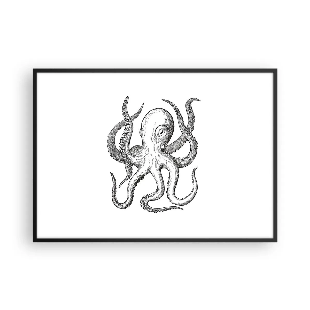 Plakat i sort ramme - Dans med bølger - 100x70 cm