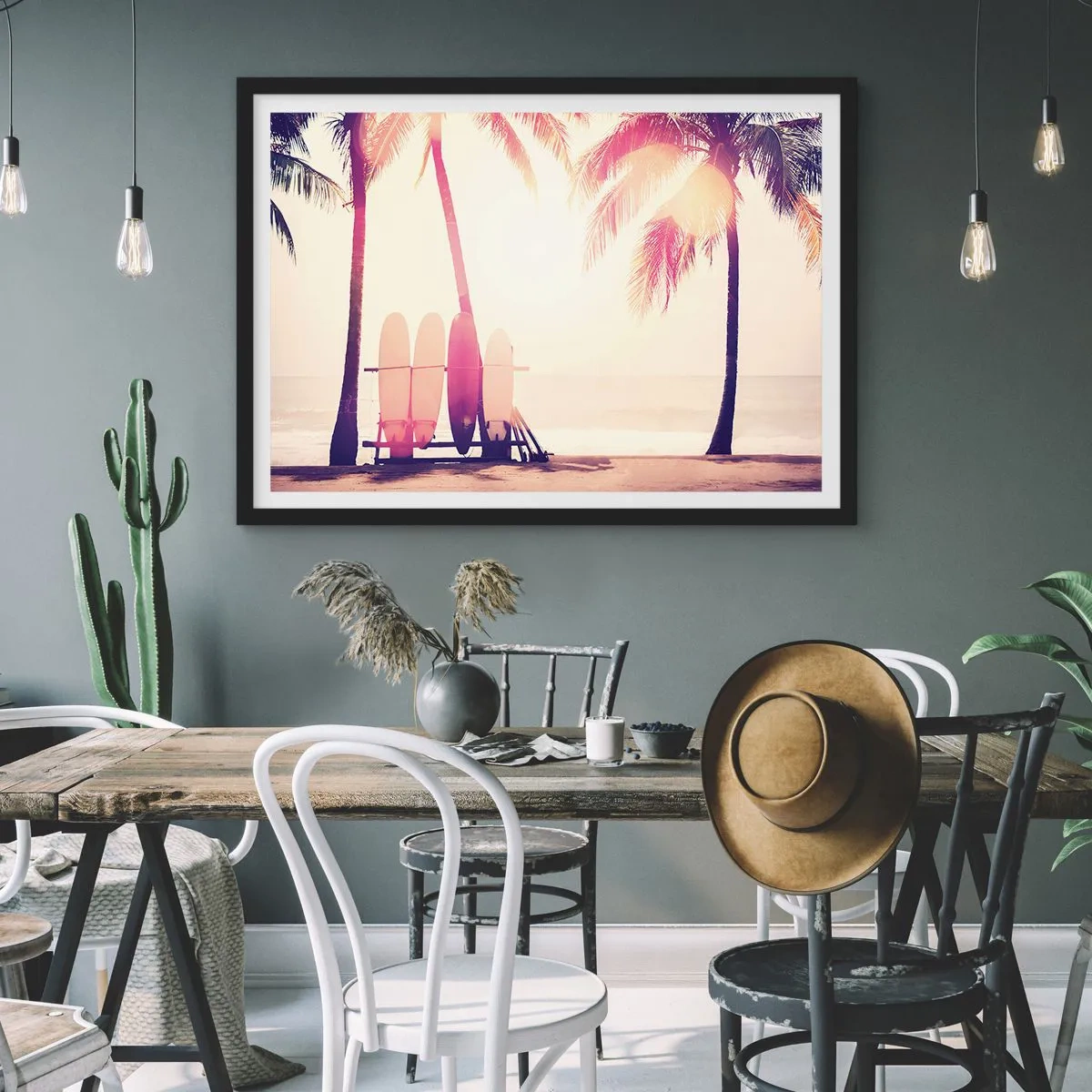 Plakat i sort ramme - Det bliver en fantastisk dag - 50x40 cm