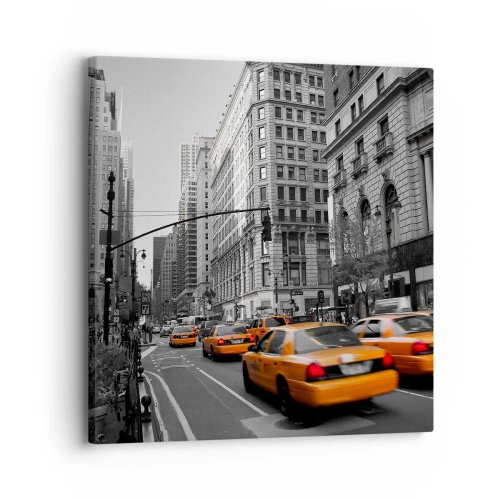 Lærredstryk - Billede på lærred - Storbyens sol - 30x30 cm