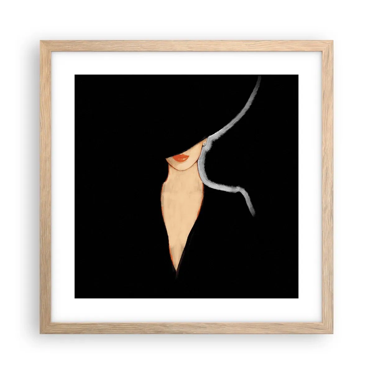 Plakat i ramme af lyst egetræ - Elegance og stil - 40x40 cm