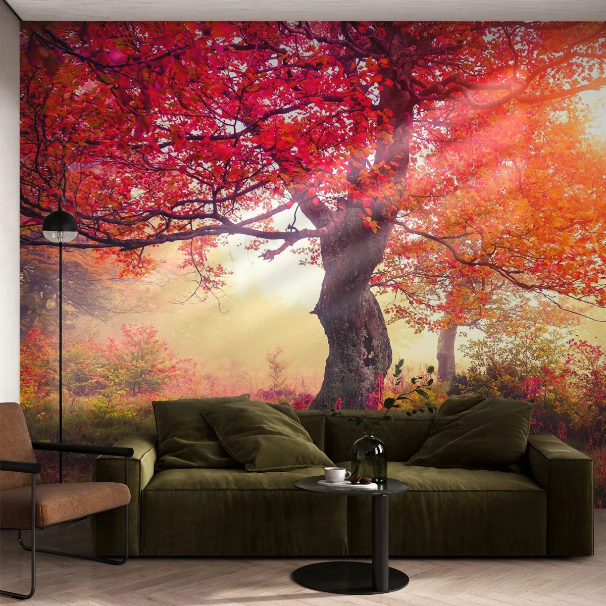 Fototapet Premium Canvas - Et væld af blomstring - Landskab, Parkere, Blomster - 250x175 cm