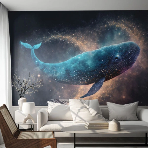 Fototapet Premium Canvas - Der findes en verden... - Hval, Magi, Fantastisk - 300x210 cm