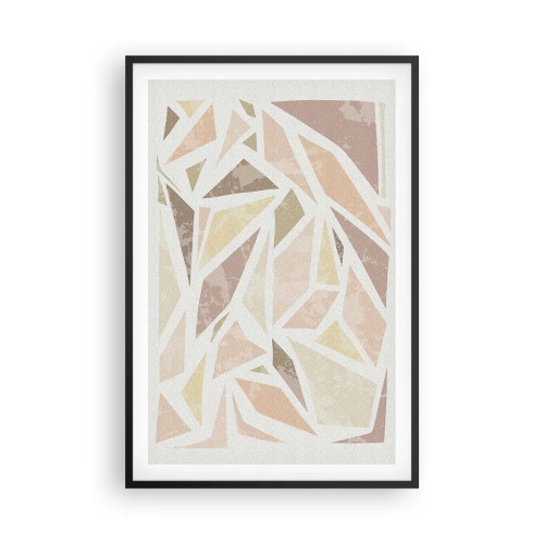 Plakat i sort ramme - Komposition af farvet glas - 61x91 cm