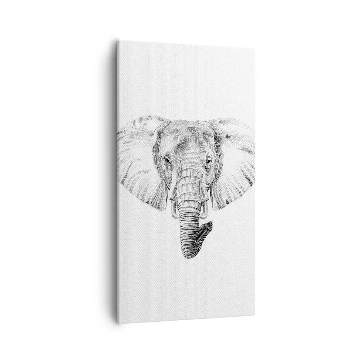 Lærredstryk - Billede på lærred - "Der var en elefant, stor som - en elefant". - 55x100 cm