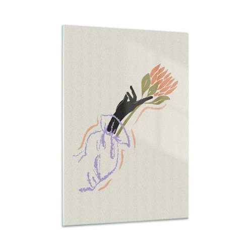 Billede på glas - En søsterlig berøring - 50x70 cm