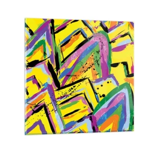 Billede på glas - Han råber af glæde - 70x70 cm