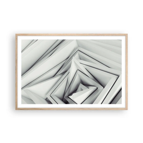 Plakat i ramme af lyst egetræ - Skarpe vinkler knopper - 91x61 cm