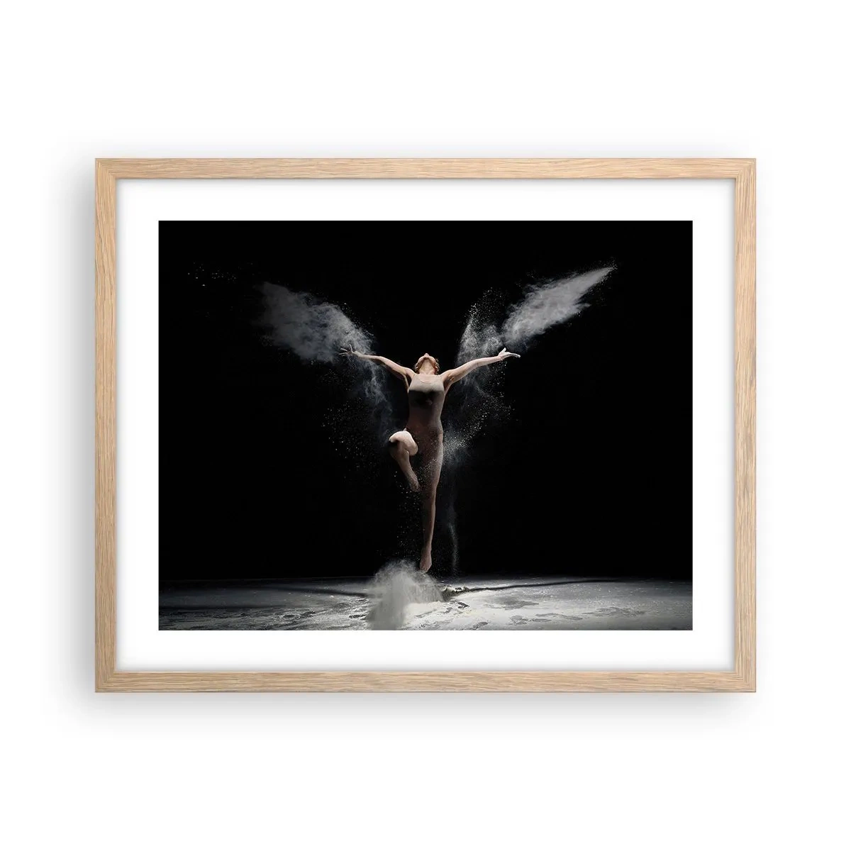 Plakat i ramme af lyst egetræ - Elfer findes - 50x40 cm