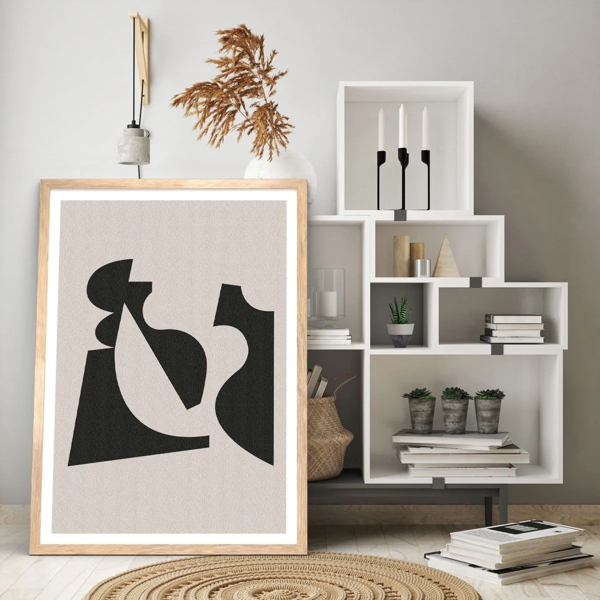 Plakat i ramme af lyst egetræ - Sammensæt din egen - 50x70 cm