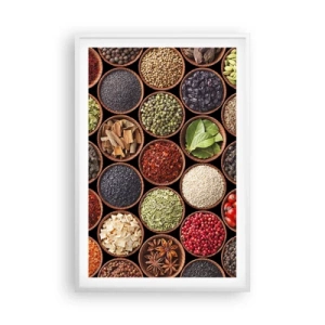 Plakat i hvid ramme - Alle verdens smage - 61x91 cm