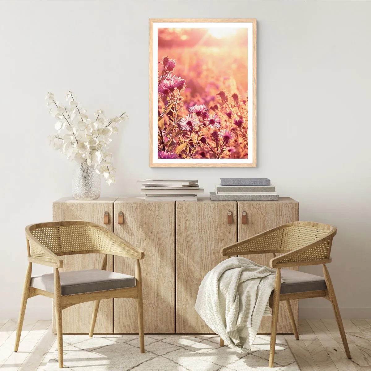 Plakat i ramme af lyst egetræ - Før sommeren er forbi - 70x100 cm