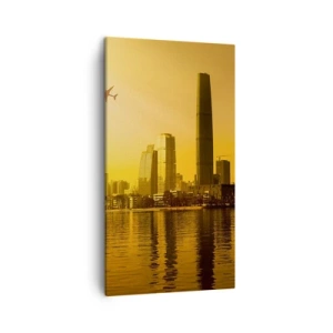 Lærredstryk - Billede på lærred - Gylden by - 45x80 cm